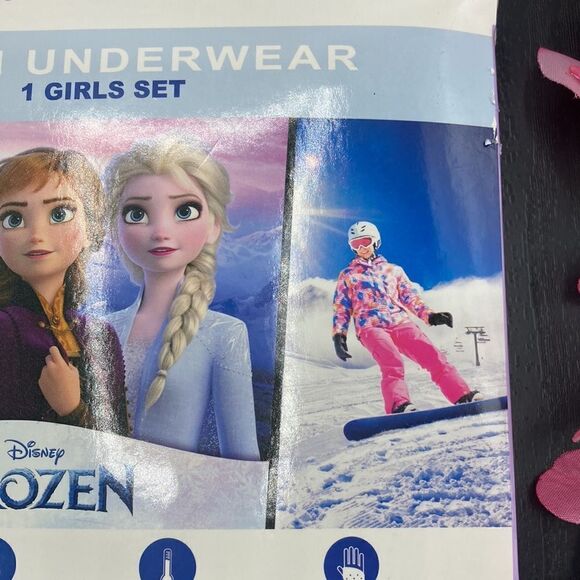 Girls Disney Frozen Thermal Pajama Lounge Long Underwear 2-Piece Set Size S 6/7 - Picture 4 of 5